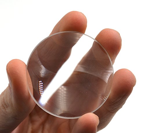 Кръгла леща от двойно выпуклого оптично стъкло - Диаметър 2 (50 mm) - 150 мм Фокусно разстояние - Дебелина 8 мм
