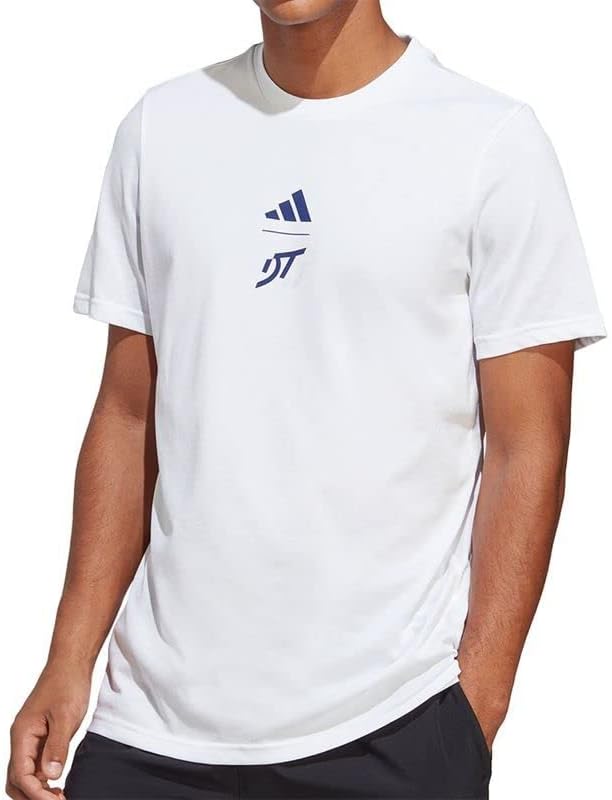 Мъжки тенис фланелка адидас Thiem с графичен дизайн в Бял цвят
