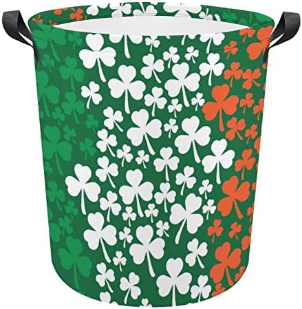 Ирландското Знаме С Изображение Централи Кошница За Дрехи, Сгъваема Висока Кошница за Дрехи с Дръжки Чанта За Съхранение