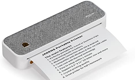 Безжичен портативен принтер JADENS-Поддържа 8,26 x 11,69 US Letter, мобилен принтер без мастило, съвместим с iOS,