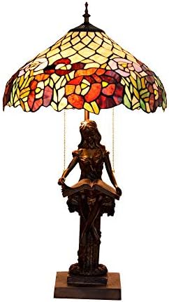 Настолна Лампа от Витражного стъкло Ръчна изработка от 40 см, Настолна Лампа от Витражного Стъкло Tiffany, Американската