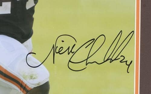 Снимка Фанатици Cleveland Browns с автограф от Ника Чабба в рамката на 16х20 - Снимки NFL С автограф