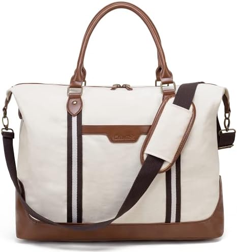 Холщовая чанта Celvetch Weekender Bag - Чанта за през нощта за жените, 36-литров Спортна чанта за пътуване, Ръчна