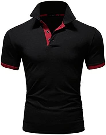 Polo ризи за мъже, Мъжки Ежедневни Ризи Slim Fit с Къс ръкав, Ризи в стил мозайка Контрастни Цветове, Ризи