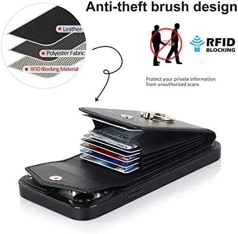 Защитни флип-калъфи, които са Съвместими с iPhone 12, 6,1-инчов Чанта-портфейл със слотове за карти, Калъф от изкуствена