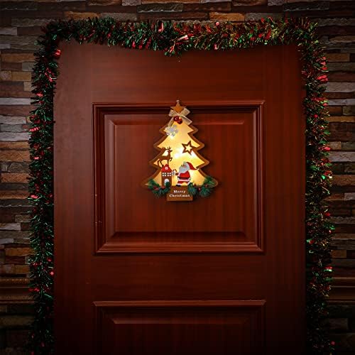 Bucherry 11,8-Инчов Коледна Елха Във Формата Решена Знак, за Украса на Врати, Стени, Прозорци, Венци, Дървени Коледни