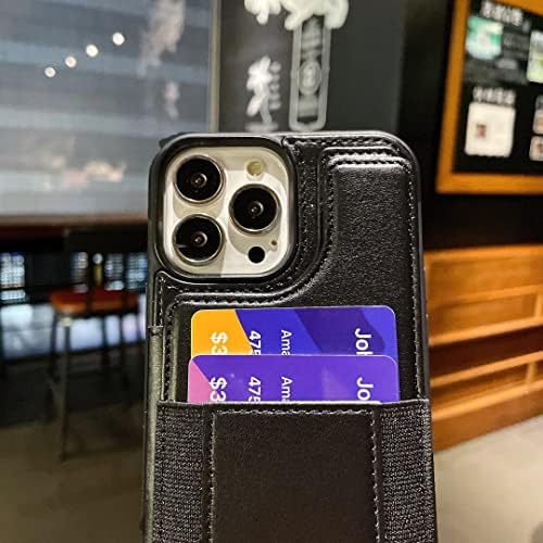 QIXIU е Съвместим с мек калъф за телефон iPhone13 Pro Max, една чанта-портфейл от изкуствена кожа с ластик и стойка
