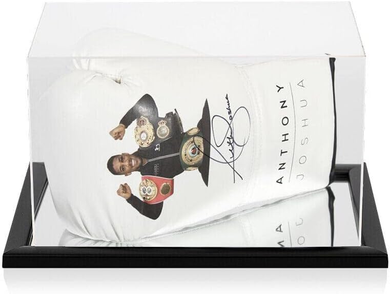 Светът бокс ръкавица с автограф Антъни Джошуа - AJ Picture Ръкавица, Три Колан, Бял - В боксови ръкавици с автограф