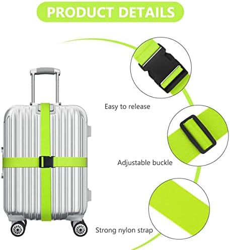 Багаж колани на 2 опаковки с багажными бирками от 2 Опаковки, Регулируеми Колани за куфари с Быстросъемной катарама, Нескользящие предпазни колани Зелен цвят