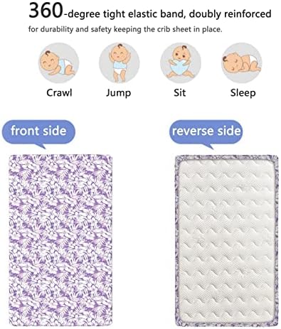 Лилави Тематични Мини-Кърпи за креватче, мини Преносим Чаршафи за легла от ултра Мек материал - Отлични за стая