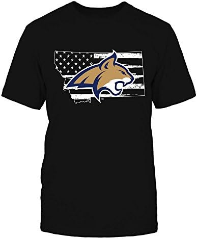 Тениска с фанатским принтом Montana State Bobcats - Лого на щата - Национален флаг