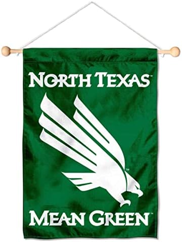 Мини-Банер на Университета на Северен Тексас и един куп Банер стълбове