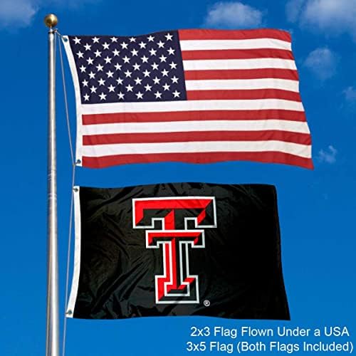 Набор от флагове Texas Tech Red Raiders Small 2x3 и USA 3x5