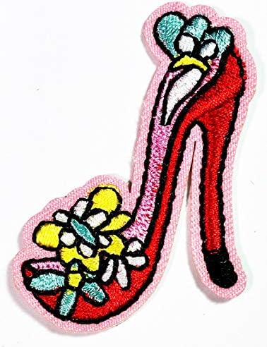 PARITA/много малки Червени Модерен дамски обувки на висок ток, ленти с анимационни герои, желязо или шият, Бродирана