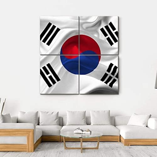 ERGO PLUS Стенно изкуство с Развевающимся Флага на Южна Корея Страхотна Растянутая картина, Готова да бъде обесен
