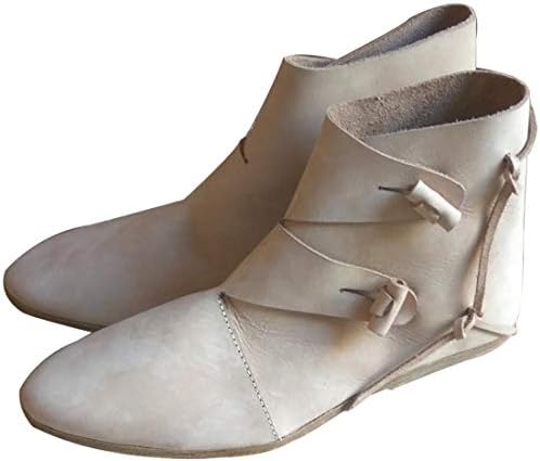Средновековна Кожена Ръчно изработени Обувки в стил в jorvik ABS