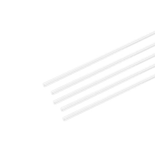 акрилни Кръгла Пръчка uxcell, Диаметър 2 мм, 5/64 инча, Дължина 10 см, Кръгла пръчка от прозрачна пластмаса, Твърд