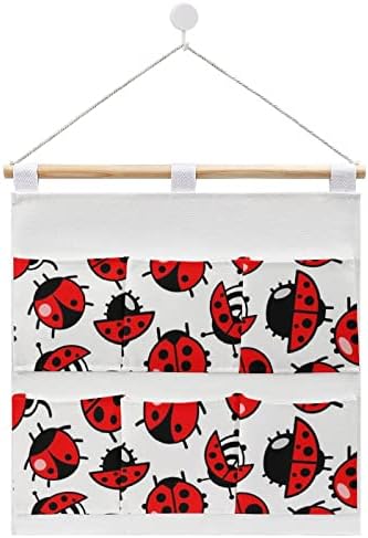 Ползающие Ladybugs Стенен Шкаф Подвесная Чанта За Съхранение на 6 Джобове Бельо Памучен Над Вратата Органайзер за