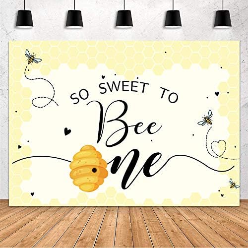 MOHOFOND Bee 1st Birthday Background Украса Децата така обичат пчелите, една година на Парти по случай Рожден Ден,