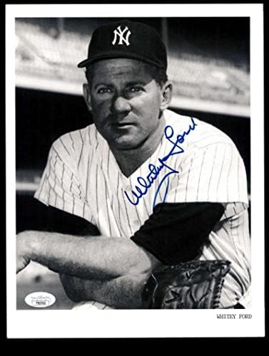 Whitey Ford JSA Coa Подписа Снимка с автограф на Янкис 9x11 - Снимки на MLB с автограф